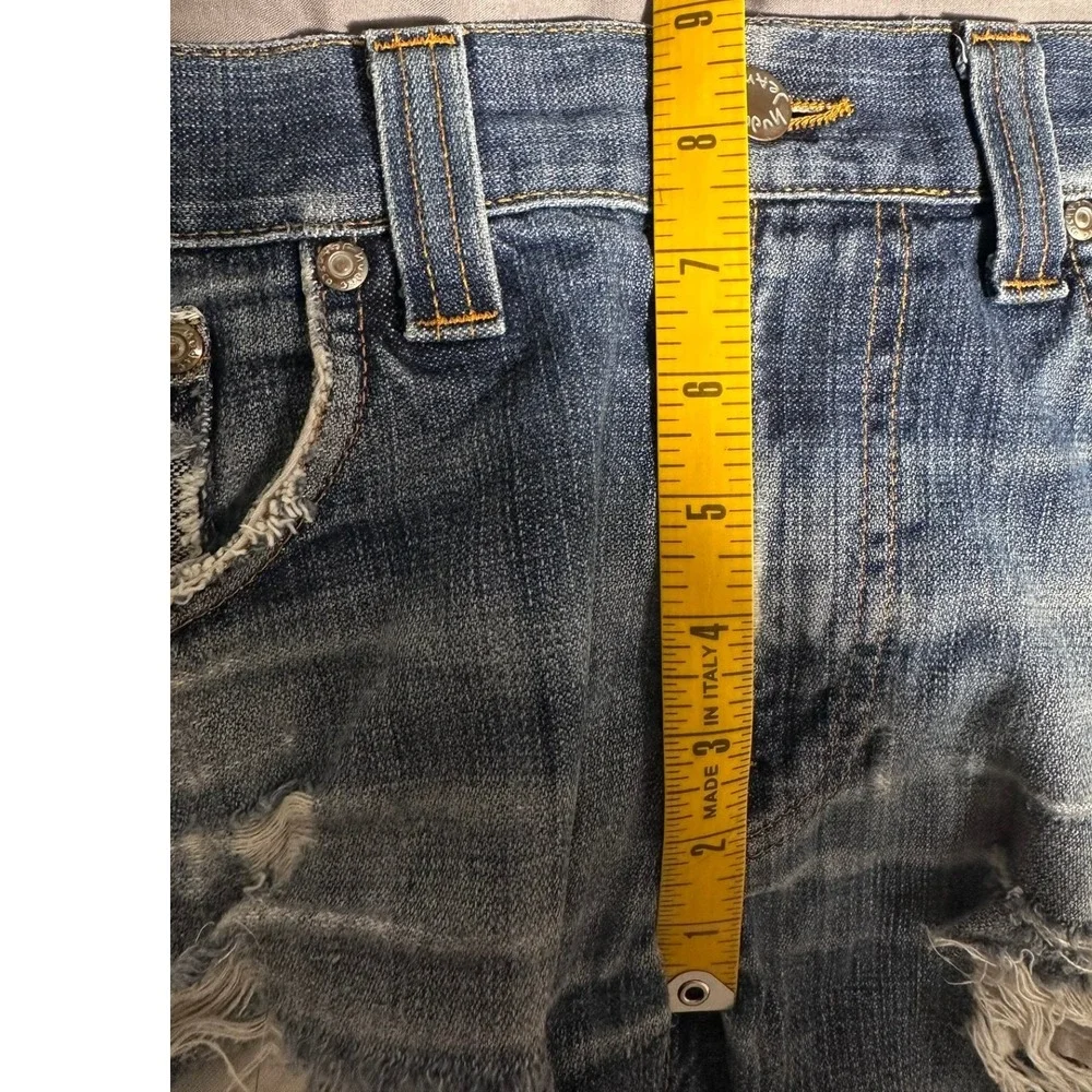 Nudie Jeans Distressed Denim Cutoff Shorts Women's Size 29/34 Made in Italy Blue